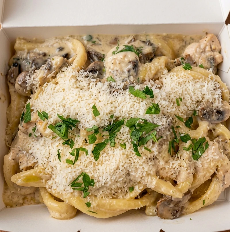 Creamy Alfredo pasta at Basile's 2 For 1 Pizza & Pasta Beaumont